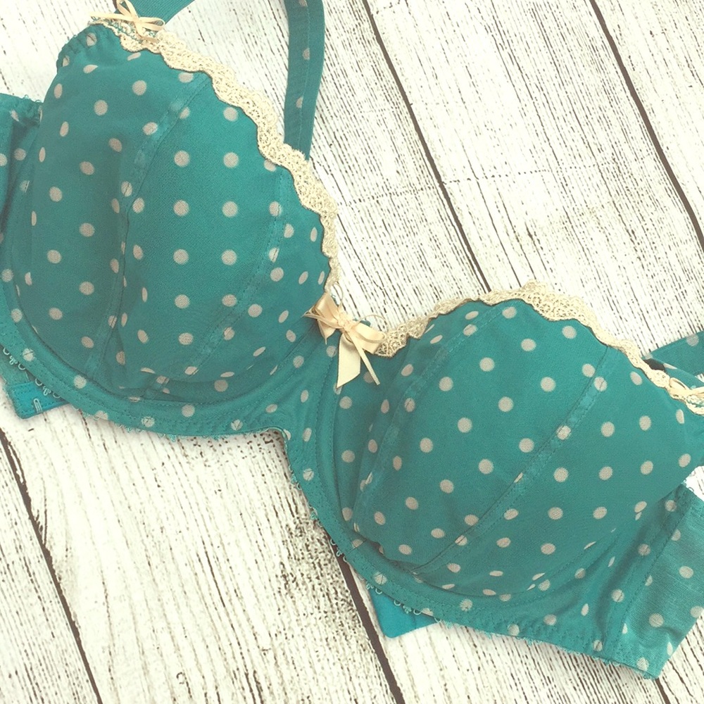 Polka dot teal FREYA Bra